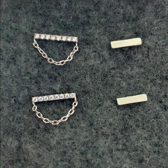 Set of 3 Silver Earrings - Picture 2 of 10